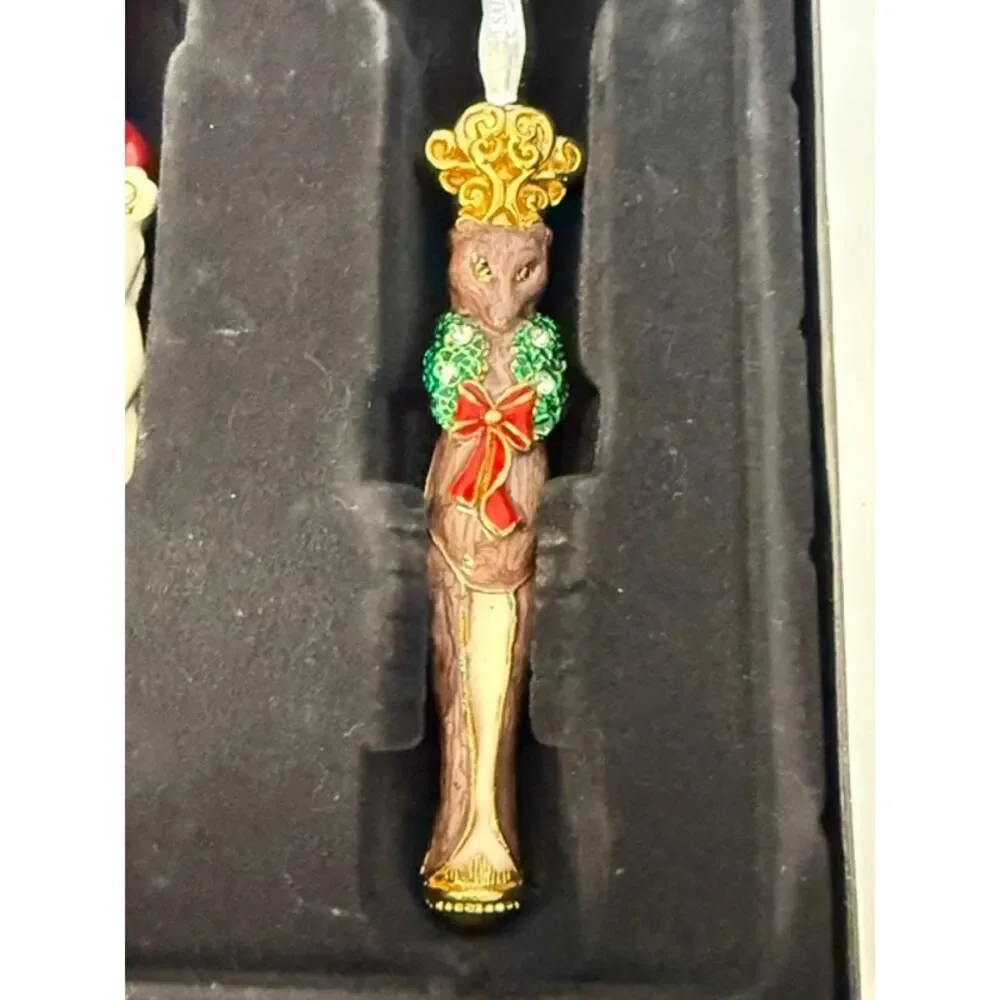 2 Saints Christmas Serving Fork Spoon Set Santa Reindeer 11.5